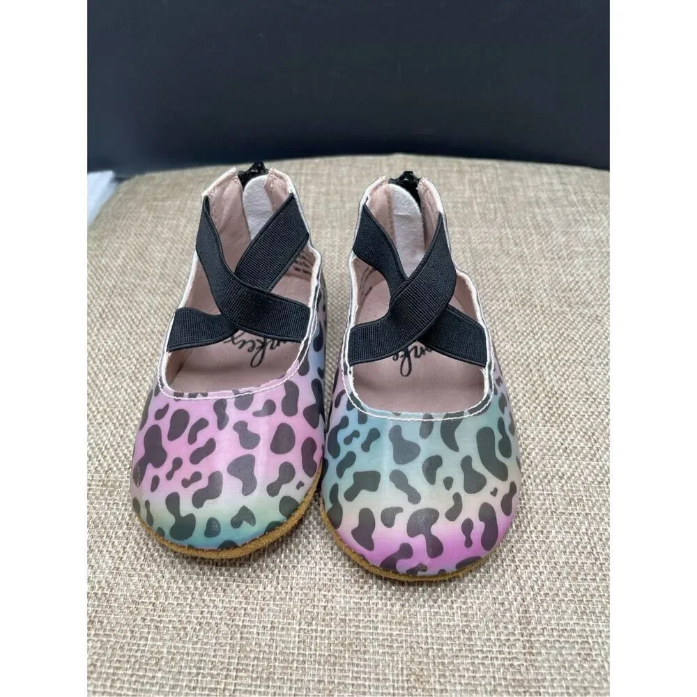 Monkey Feet Baby Girl Shoes Size 6-12 Months New Cheetah Print